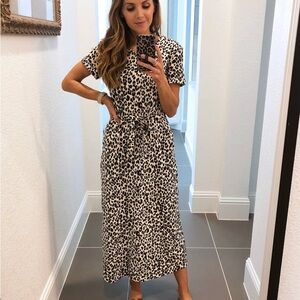 Old Navy Belted Animal Print Maxi Dress